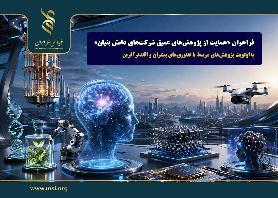 اعلام فراخوان «حمایت از پژوهش‌های عمیق شرکت‌های دانش‌بنیان» با اولویت پژوهش‌های مرتبط با فناوری‌های پیشران و اقتدار آفرین